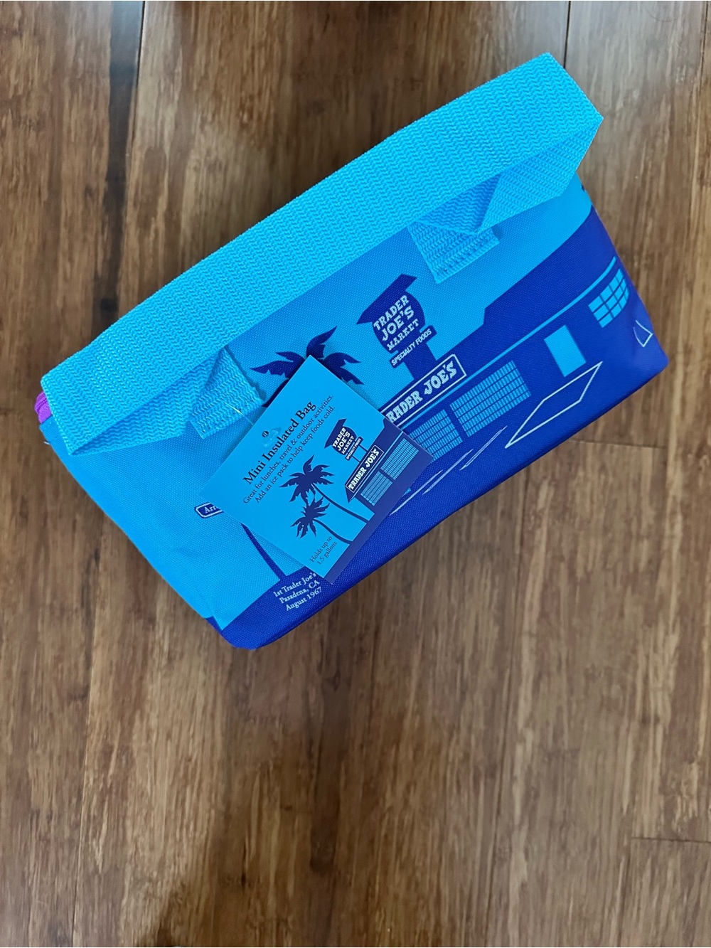 Trader Joe's Teal Mini Insulated Bag - Tropical Design - Picture 2 of 5